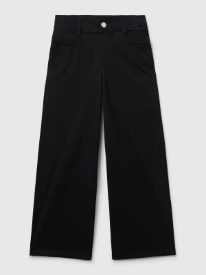 Benetton, Wide Trousers In Stretch Cotton, size XL, Black, Kids United Colors of Benetton