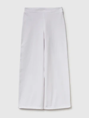 Benetton, Wide Trousers In Stretch Cotton, Size: XL, White, Kids United Colors of Benetton