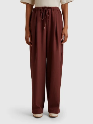 Benetton, Wide Trousers In Viscose Blend, size XS, , Women United Colors of Benetton