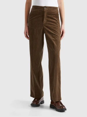 Benetton, Wide Velvet Pants, Brown, Women United Colors of Benetton