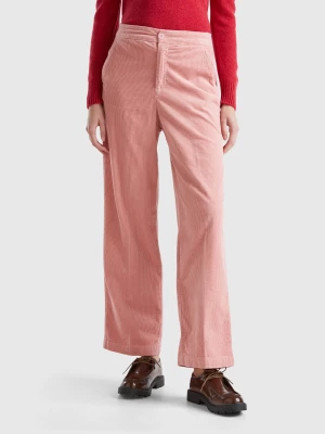 Benetton, Wide Velvet Trousers, size , Pink, Women United Colors of Benetton