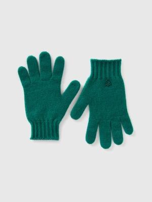 Benetton, Wool Blend Gloves, size S-L, Dark Green, Kids United Colors of Benetton