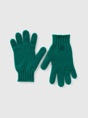 Benetton, Wool Blend Gloves, size S-L, Dark Green, Kids United Colors of Benetton