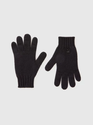 Benetton, Wool Blend Gloves, size XL-3XL, Black, Kids United Colors of Benetton