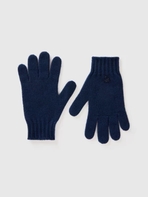 Benetton, Wool Blend Gloves, size XL-3XL, Dark Blue, Kids United Colors of Benetton
