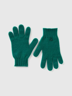 Benetton, Wool Blend Gloves, size XL-3XL, Dark Green, Kids United Colors of Benetton