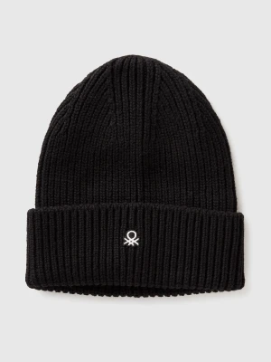 Benetton, Wool Blend Hat, Size: S, Black, Men United Colors of Benetton