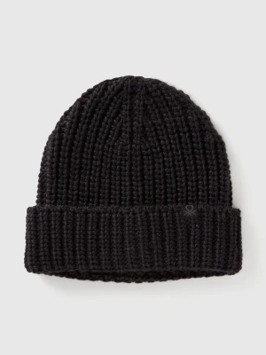 Benetton, Wool Blend Hat, Size: S-L, Black, Kids United Colors of Benetton