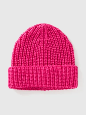 Benetton, Wool Blend Hat, Size: S-L, Fuchsia, Kids United Colors of Benetton