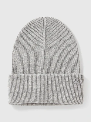 Benetton, Wool Blend Hat, Size: S-L, Light Gray, Kids United Colors of Benetton
