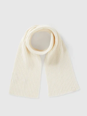 Benetton, Wool Blend Knit Scarf, Size: 104-116, Creamy White, Kids United Colors of Benetton