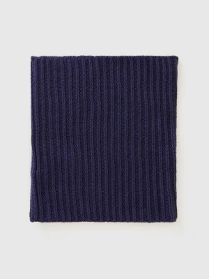 Benetton, Wool Blend Neck Warmer, size OS, Dark Blue, Women United Colors of Benetton