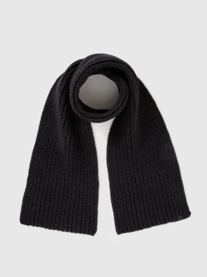 Benetton, Wool Blend Scarf, Size: 122-168, Black, Kids United Colors of Benetton