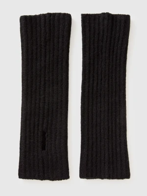 Benetton, Wool Blend Sleeves, Size: OS, Black, Women United Colors of Benetton