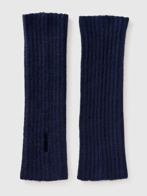 Benetton, Wool Blend Sleeves, Size: OS, Dark Blue, Women United Colors of Benetton