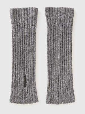 Benetton, Wool Blend Sleeves, Size: OS, Dark Gray, Women United Colors of Benetton