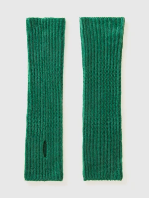 Benetton, Wool Blend Sleeves, size OS, Green, Women United Colors of Benetton