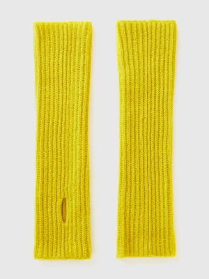 Benetton, Wool Blend Sleeves, size OS, Mustard, Women United Colors of Benetton