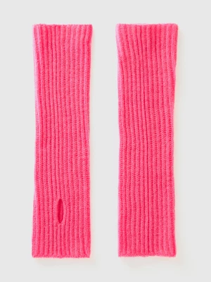 Benetton, Wool Blend Sleeves, size OS, Pink, Women United Colors of Benetton