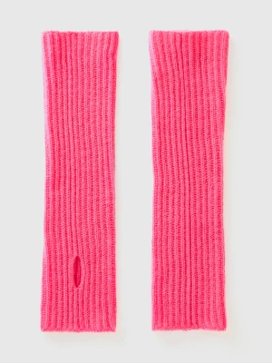 Benetton, Wool Blend Sleeves, size OS, Pink, Women United Colors of Benetton