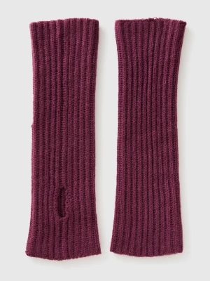 Benetton, Wool Blend Sleeves, Size: OS, Plum, Women United Colors of Benetton