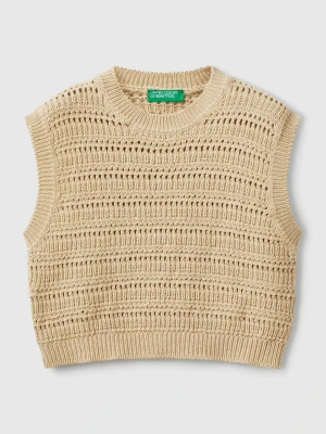 Benetton, Worked Vest, size XL, Beige, Kids United Colors of Benetton