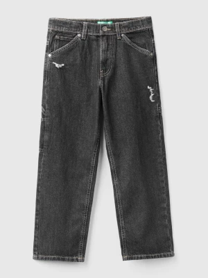 Benetton, Worker Style Jeans, size 2XL, Black, Kids United Colors of Benetton