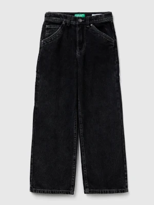 Benetton, Worker Style Jeans, Size: XL, Black, Kids United Colors of Benetton