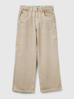Benetton, Worker Style Trousers, Size: XL, Beige, Kids United Colors of Benetton