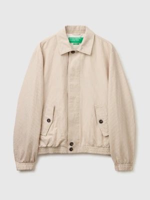 Benetton, Yarn-dyed Linen Blend Jacket, Size: XL, Creamy White, Men United Colors of Benetton