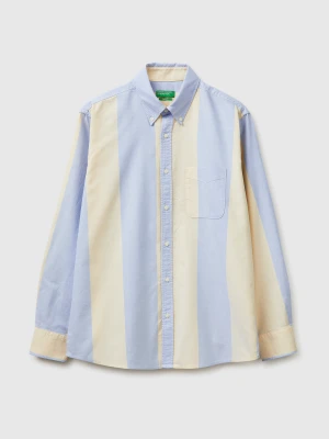 Benetton, Yellow And Light Blue Striped Shirt, Size: XS, Yellow, Men United Colors of Benetton