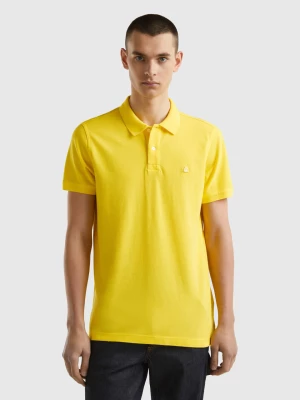 Benetton, Yellow Regular Fit Polo, size XS, Yellow, Men United Colors of Benetton
