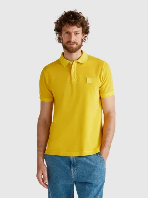 Benetton, Yellow Regular Fit Polo, size XS, Yellow, Men United Colors of Benetton