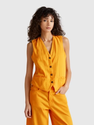 Benetton, Yellow Vest In Cotton Blend, size XXS, Yellow, Women United Colors of Benetton