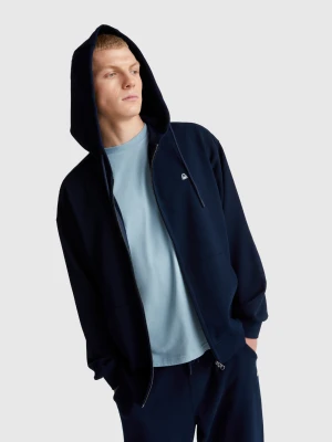 Benetton, Zip-up Hoodie In Cotton, size XS, Dark Blue, Men United Colors of Benetton