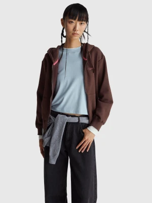 Benetton, Zip-up Hoodie, Size: S, Dark Brown, Women United Colors of Benetton