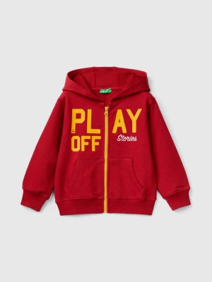 Benetton, Zip-up Sweatshirt With Print, size 116, Red, Kids United Colors of Benetton