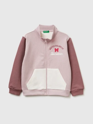 Benetton, Zip-up Sweatshirt With Print, Size: 116, Soft Pink, Kids United Colors of Benetton