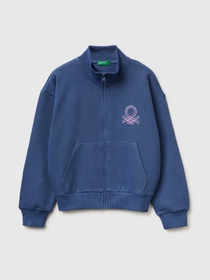 Benetton, Zip-up Sweatshirt With Print, Size: XL, Violet, Kids United Colors of Benetton