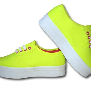 Beppi 2141951 tenisówki damskie trampki na grubej podeszwie neon r.37