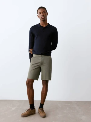 Bermudy bawełniane khaki - Teen - - MANGO TEEN