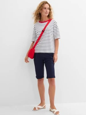 Bermudy bawełniane z elastycznym paskiem bonprix