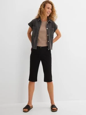 Bermudy bawełniane z elastycznym paskiem bonprix