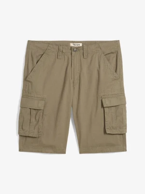 Bermudy bojówki z czystej bawełny, relaxed fit BonPrix zielony