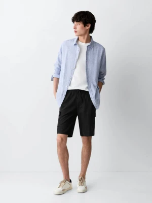Bermudy cargo czarny - Teen - - MANGO TEEN