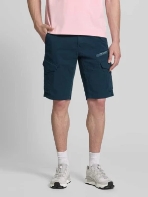 Bermudy cargo o kroju tapered fit z kieszeniami z patką model 'Nordrop' PME Legend Granatowy