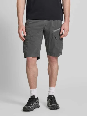Bermudy cargo o kroju tapered fit z kieszeniami z patką model 'Nordrop' PME Legend Antracytowy