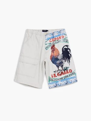 Bermudy cargo z nadrukiem pocztowym Desigual