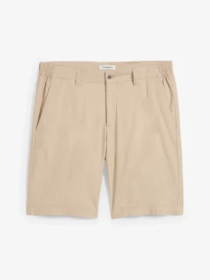 Bermudy chino regular fit z domieszką lnu BonPrix beżowy