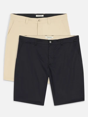 Bermudy chino ze stretchem (2 pary), regular fit BonPrix czarny
